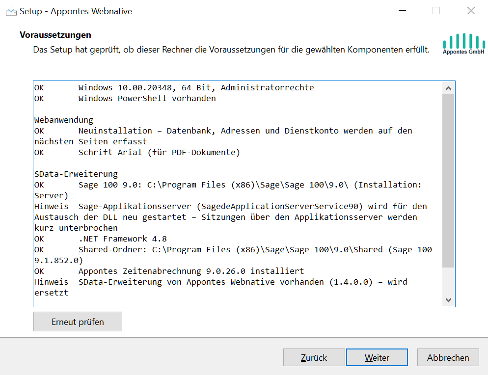Setup: Voraussetzungen