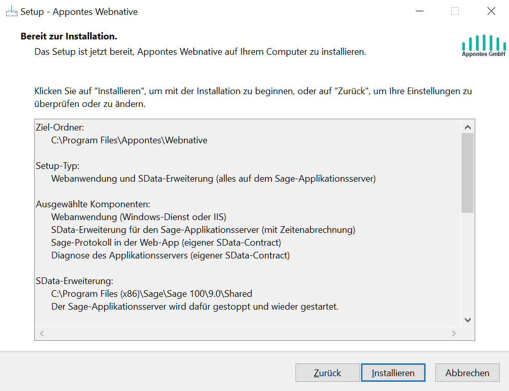 Setup: Bereit zur Installation